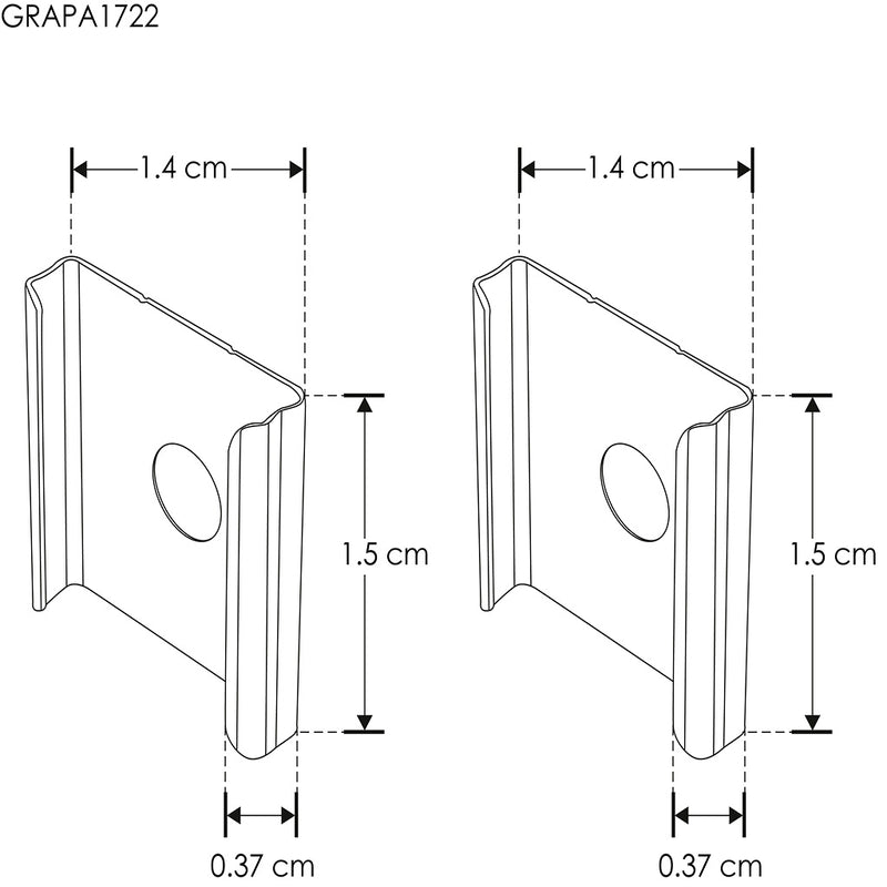 Kit de 2 grapas de sujeción para perfil de aluminio ILUPA1722UGR y ILUPA1722NUGR de iLumileds (No se vende individual)