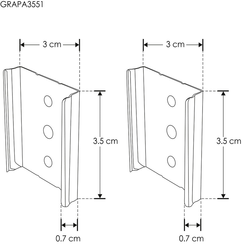 Kit de 2 grapas de sujeción para perfil de aluminio ILUPA3551UGR y lLUPA3551NUGR (No se vende individual)