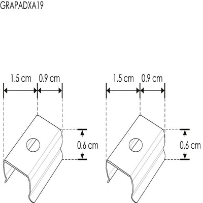 Kit de 2 grapas de sujeción para perfil de aluminio DXA19 de iLumileds