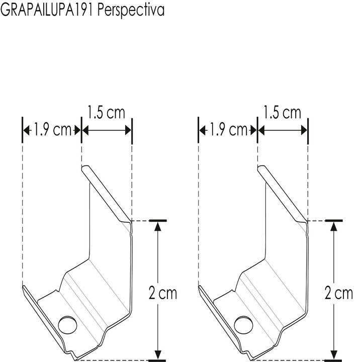 Kit de 2 grapas de sujeción para perfil de aluminio ILUPA191W e ILUPA191B de iLumileds