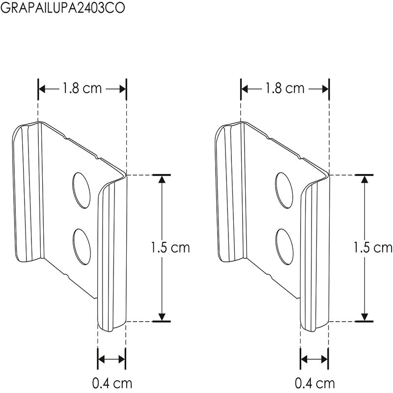 Kit de 2 grapas de sujeción para perfil de aluminio ILUPA2403CO de iLumileds (No se vende individual)
