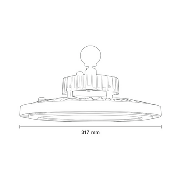 Highbay 150W 110° luz neutra fría (5700K) 100-277V de ICON