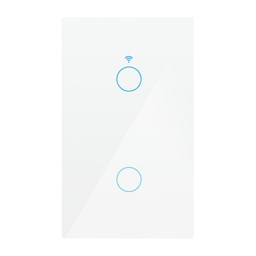 Interruptor Smart WiFi doble sin neutro opción acabado blanco o negro de ICON