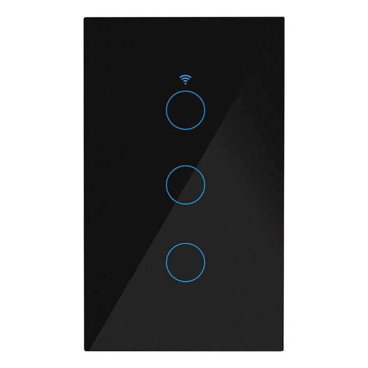 Interruptor Smart WiFi triple sin neutro opción acabado blanco o negro de ICON