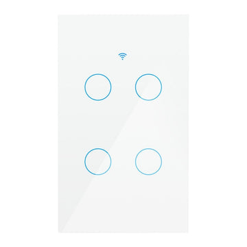 Interruptor Smart WiFi cuatruple con neutro opción acabado blanco o negro de ICON