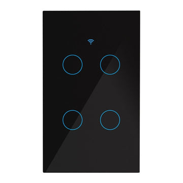 Interruptor Smart WiFi cuatruple sin neutro opción acabado blanco o negro de ICON