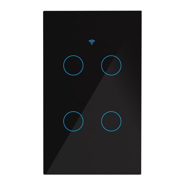Interruptor Smart WiFi cuatruple sin neutro opción acabado blanco o negro de ICON