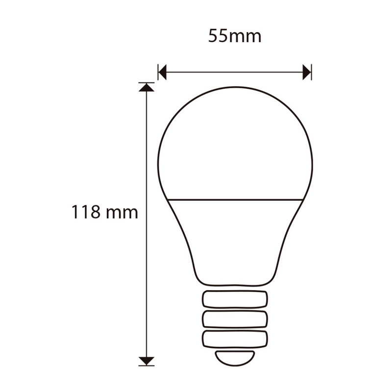 Bulbo clásico 15W A65 E26 100-240V opción luz cálida y fría de ICON