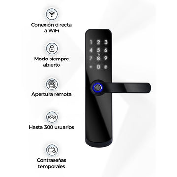 Cerradura larga Smart WiFi, con panel numérico, lector de huella, apartura remota y más... de ICON