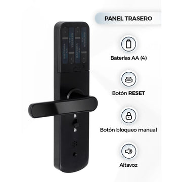 Cerradura larga Smart WiFi, con panel numérico, lector de huella, apartura remota y más... de ICON