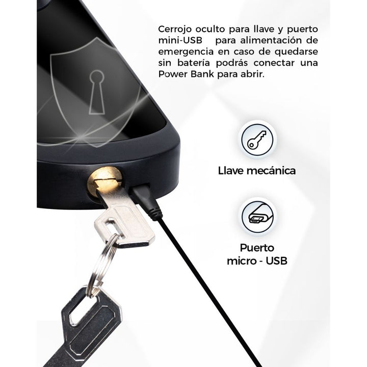 Cerradura larga Smart WiFi, con panel numérico, lector de huella, apartura remota y más... de ICON