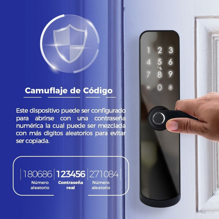 Cerradura larga Smart WiFi, con panel numérico, lector de huella, apartura remota y más... de ICON