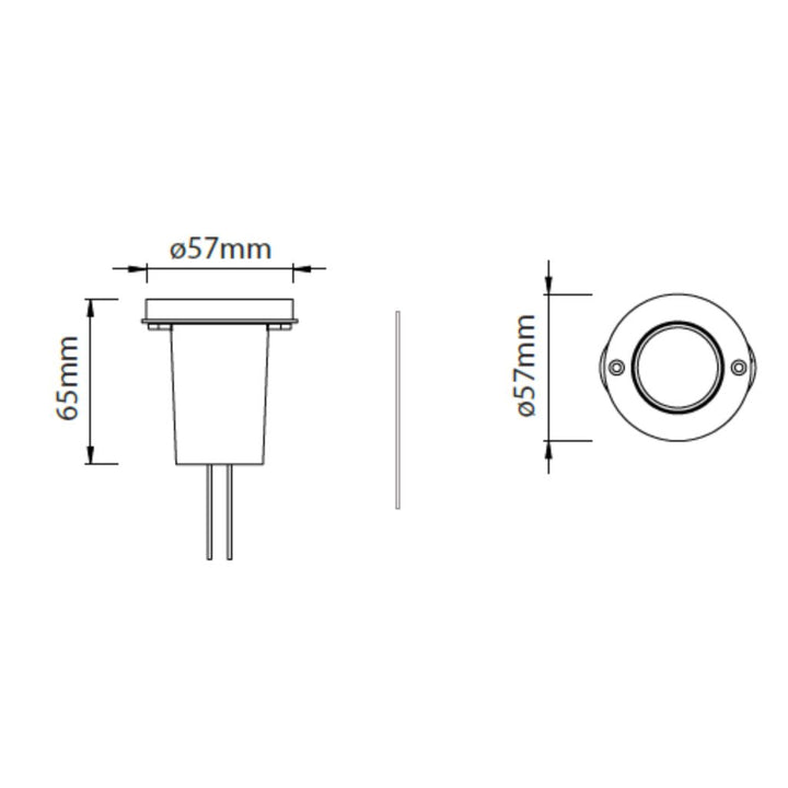 Luminario empotrar en piso EYE CIRCULAR LED 1.5W 30° luz neutra cálida (3000K) 110-220V acabado grafito de Ventor