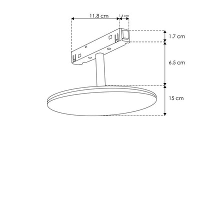 Luminario circular acabado negro luz indirecta 9W luz cálida (3000K) para riel magnético 48Vcc de iLumileds