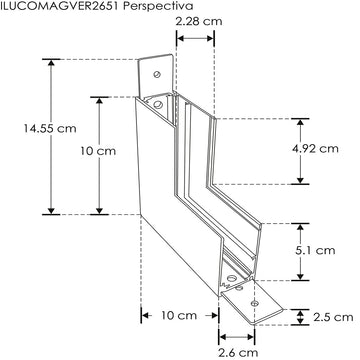 Cople 90° vertical acabado negro, incluye barras de metal y tornillos para riel ILUTMAG2651SS de iLumileds