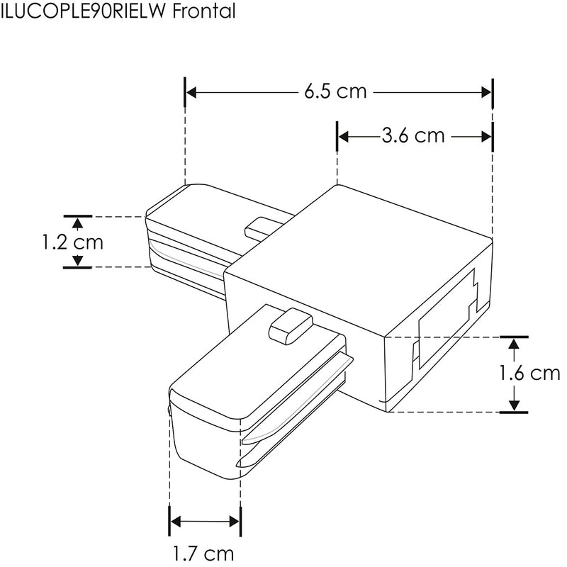 Conector en 90° para riel electrificado de iLumileds