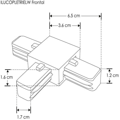 Conector en T acabado negro o blanco para riel electrificado de iLumileds