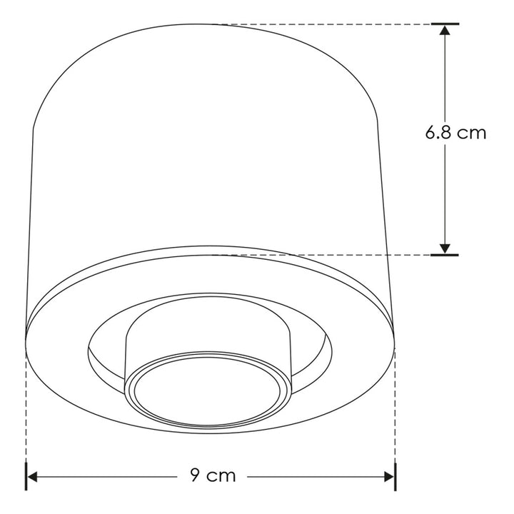 Luminario telescopico dirigible 6W 38° con cambio de color ajustable (Cálido / Neutro / Frío) parasobreponer de iLumileds