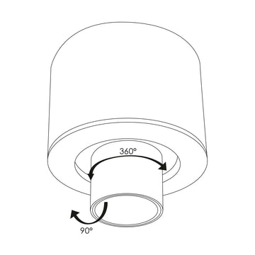 Luminario telescopico dirigible 6W 38° con cambio de color ajustable (Cálido / Neutro / Frío) parasobreponer de iLumileds