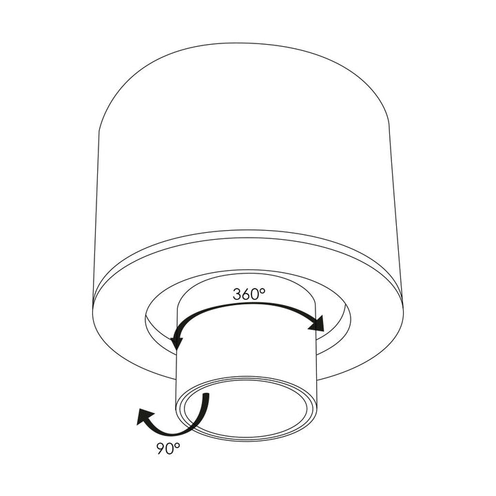 Luminario telescopico dirigible 6W 38° con cambio de color ajustable (Cálido / Neutro / Frío) parasobreponer de iLumileds