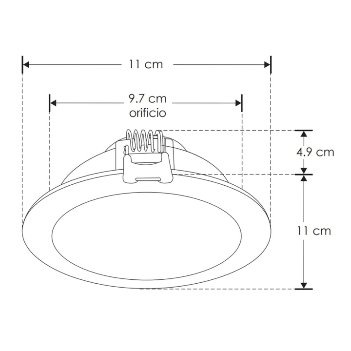 Downlight 6W 85-265V opciones color de luz  Neutro Cálido / Frío fabricado en policarbonato apto para zonas húmedas de iLumileds