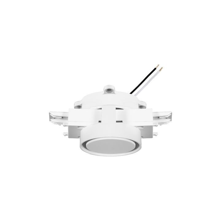 Cople de conexiones horizontal para dos luminarios en zigzag para sobreponer con unión iluminada 1W sereie DW opciones color de luz 127V, con 10 cm de cables de alimentación de iLumileds