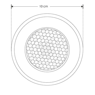 Luminario circular integrado 15W luz cálida (3000K) 36° para empotrar en piso (incluye housing) con accesorio anti-deslumbramiento de iLumileds
