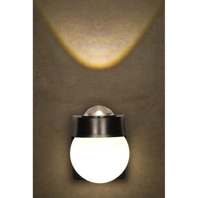 Luminario de muro 7W con una salida de luz indirecta de 45° y salida de luz frontal difusa, luz cálida (3000K) 100-265V IP65 fabricado en policarbonato de iLumileds