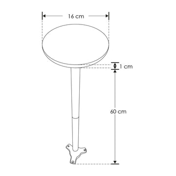 Bolardo 12W luz directa hacia abajo, luz cálida (3000K) de 60cm incluye base y estaca de iLumileds