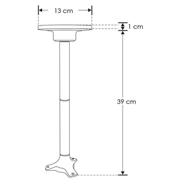 Bolardo 6W luz directa hacia abajo, luz cálida (3000K) de 39cm incluye base y estaca de iLumileds