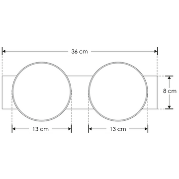 Luminario doble esfera de policarbonato opalino 14W luz cálida, base negra para muro de iLumileds