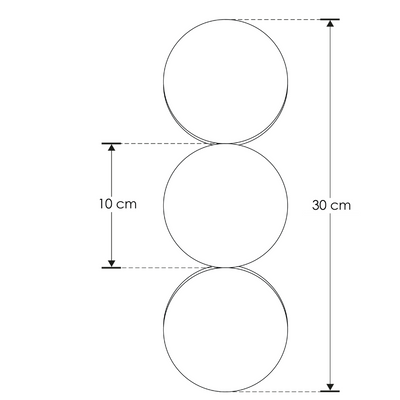 Luminario decorativo de muro triple circulo 10W luz cálida acabado dorado de iLumileds