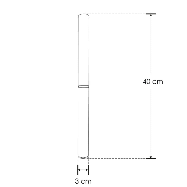 Proyector cilíndrico 5W ángulo de salida ajustable 10 a 50°,  cuerpo de 40cm, luz cálida (3000K) opción acabado negro o blanco de línea Europea iLumileds