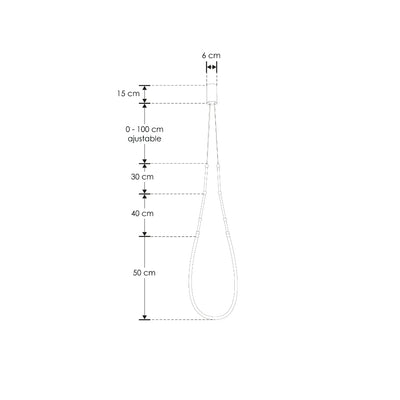 Lazo de luz con inicio negro 15W luz cálida (3000K), suspensión ajustable 0-100cm de línea Europea iLumileds