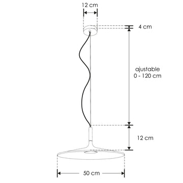 Luminario DaLis Concreto para suspender 10W 120°, luz cálida (3000K) con ajuste de suspensión de 0-120cm de línea Europea iLumileds