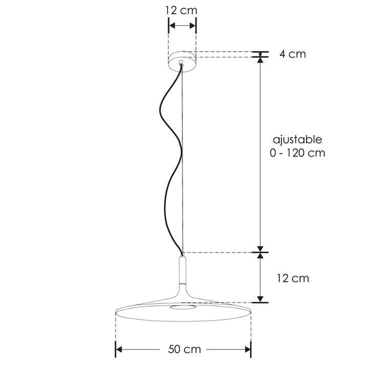 Luminario DaLis Concreto para suspender 10W 120°, luz cálida (3000K) con ajuste de suspensión de 0-120cm de línea Europea iLumileds