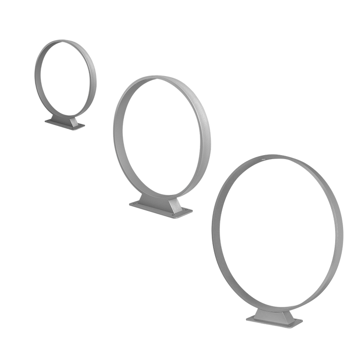 Bolardo aro de luz Gropi  10W luz cálido Ø60cm, de alumino acabado gris con acrílico difuso anti-reflejante, 100-240V de iLumileds