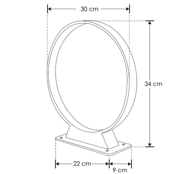 Bolardo aro de luz Gropi 5W luz cálido Ø30cm acabado gris con acrílico difuso anti-reflejante de iLumileds