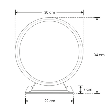 Bolardo aro de luz Gropi 5W luz cálido Ø30cm acabado gris con acrílico difuso anti-reflejante de iLumileds