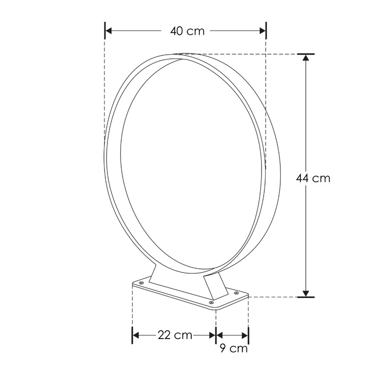 Bolardo aro de luz Gropi 5W luz cálido Ø40cm acabado gris con acrílico difuso anti-reflejante de iLumileds