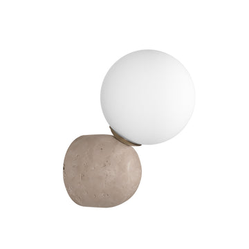 Luminario arbotante, Dolmiti Travertino 45 con esfera de cristal con base G9, fabricado en Travertino acabado beige, apto para zonas húmedas de línea Europea iLumileds