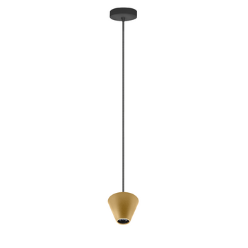Luminario Lyn suspender cónico inverso acabado dorado 7W luz cálida 120° de iLumileds