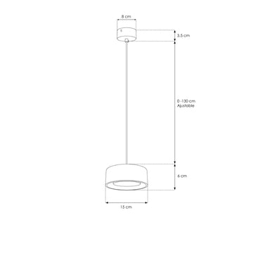 Luminario GiLber pequeño para suspender negro 7W luz cálida (3000K) (Ø15cm) de línea Europea iLumileds