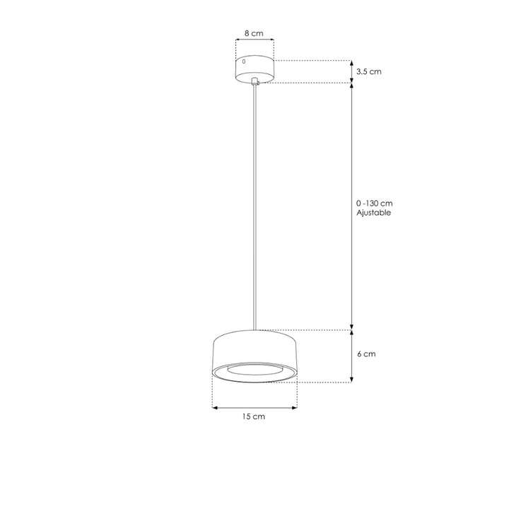 Luminario GiLber pequeño para suspender negro 7W luz cálida (3000K) (Ø15cm) de línea Europea iLumileds