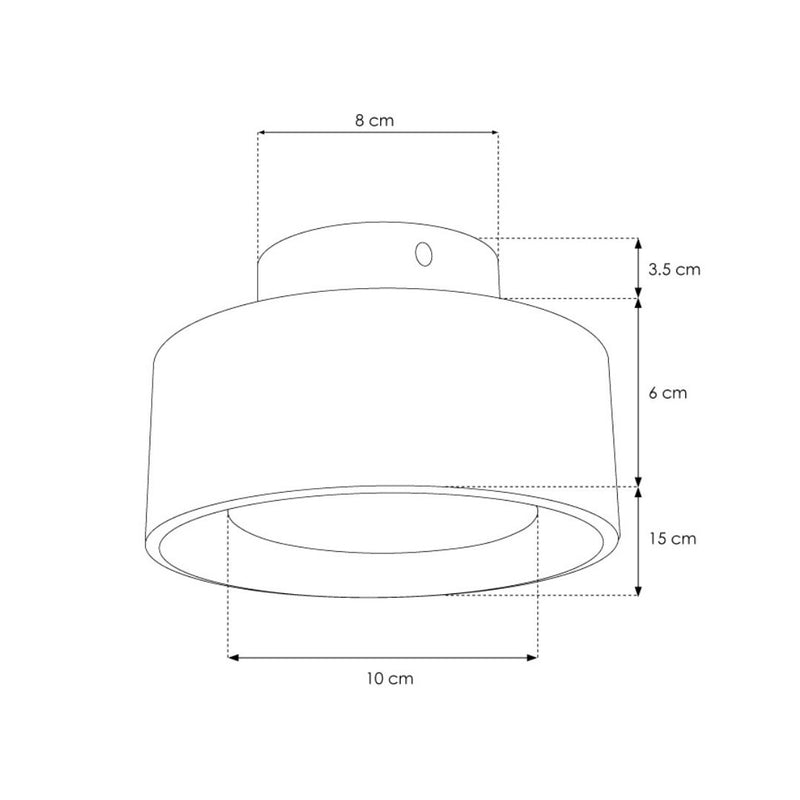 Luminario para sobreponer en techo (Ø15cm) 7W luz cálida (3000K) de línea Europea iLumileds