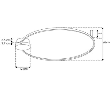 Aro de luz para sobreponer en techo o muro 37W luz cálida (3000K) (Ø60cm) de línea Europea iLumileds