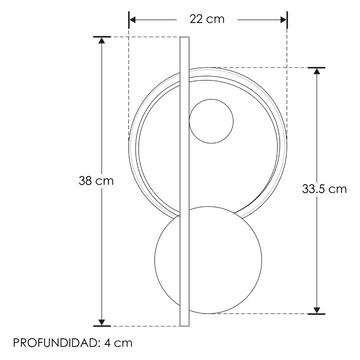 Luminario decorativo contemporaneo en efecto simétrico luz indirecta 13w luz cálida acabado dorado / negro de iLumileds