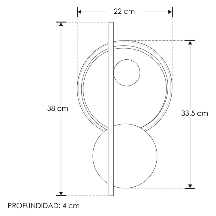 Luminario decorativo contemporaneo en efecto simétrico luz indirecta 13w luz cálida acabado dorado / negro de iLumileds