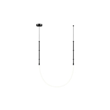 Luminario Kupka Neón para suspender (1m) + bases laterales en negro 12W luz cálida (3000K), suspensión ajustable 0 - 120cm de línea Europea iLumileds