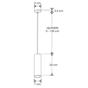 Luminario Liani suspender cilíndrico de yeso base GU10 acabado gris o blanco de iLumileds